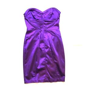 Stunning purple bebe strapless dress